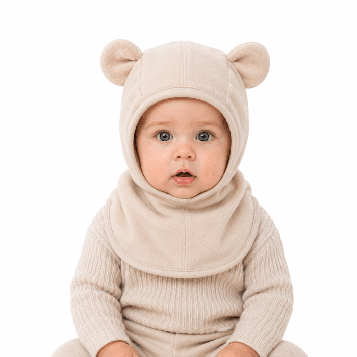 Cagoule beige Ourson