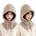 cagoule tricot beige