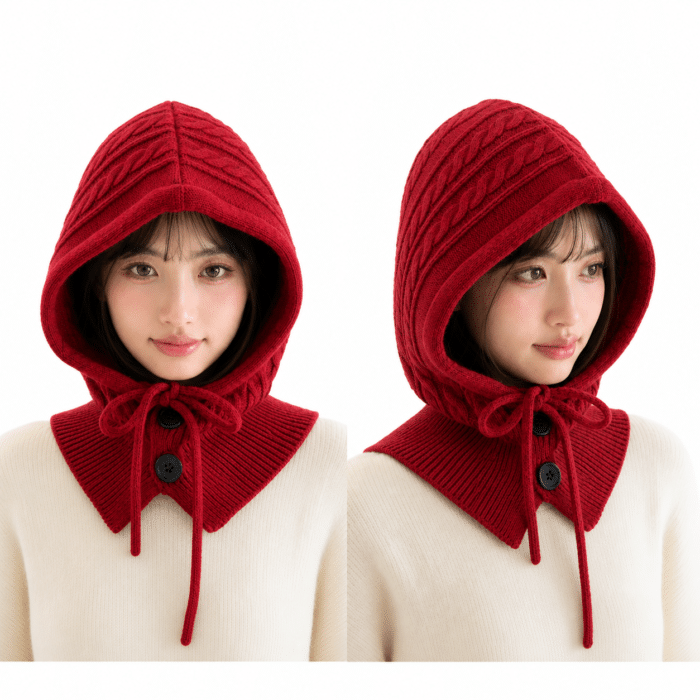 Cagoule Tricot Rouge