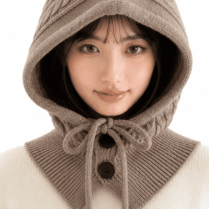 Cagoule Tricot Taupe