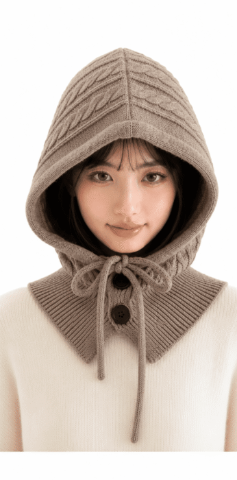 Cagoule Tricot Taupe