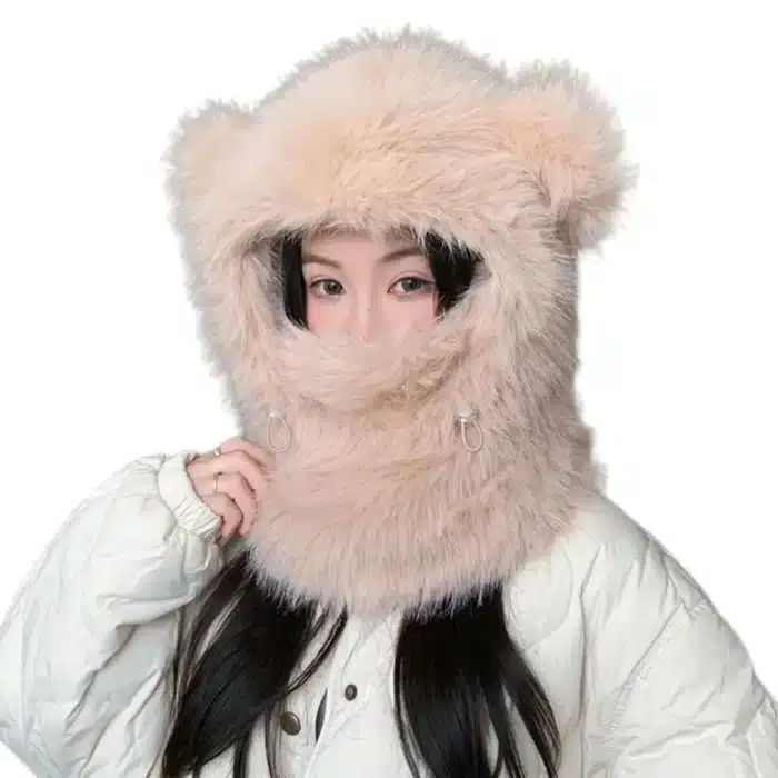 Cagoule Fourrure Rose