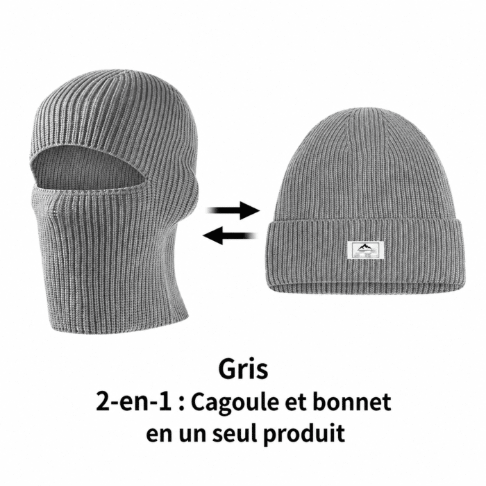 cagoule bonnet homme gris