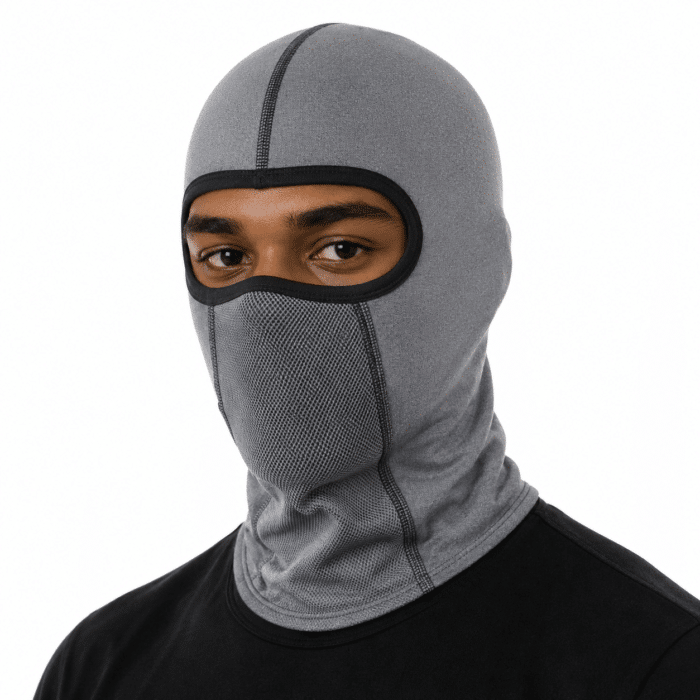 Cagoule Moto en Soie Grise