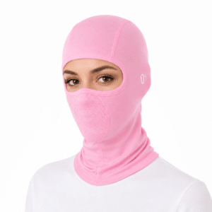 Cagoule Moto en Soie Rose
