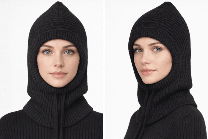 Cagoule Maille Femme Noire
