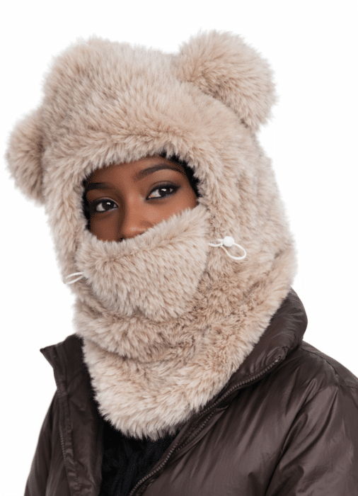 Cagoule Fourrure Beige