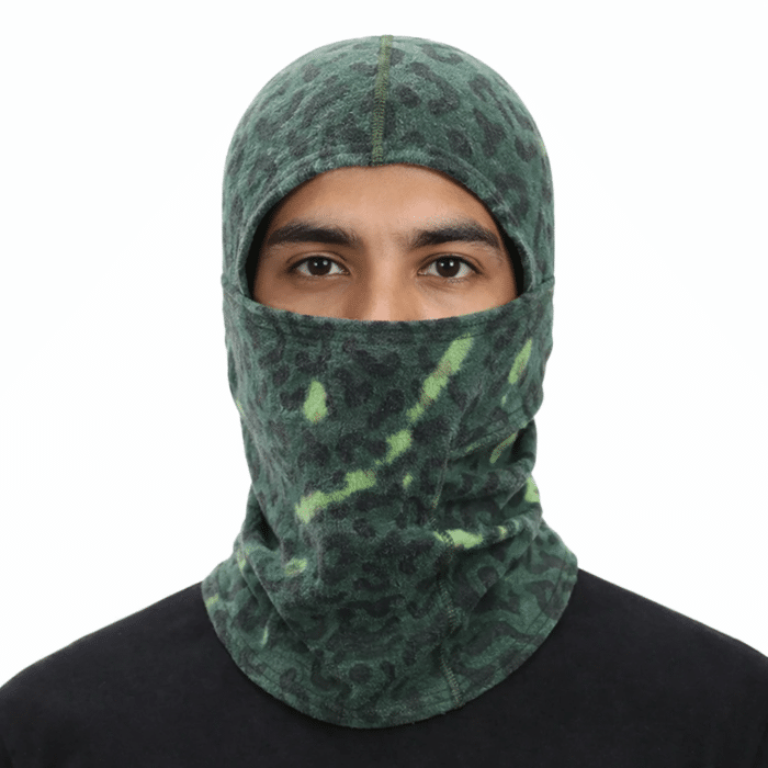 Cagoule Thermique Léopard Vert