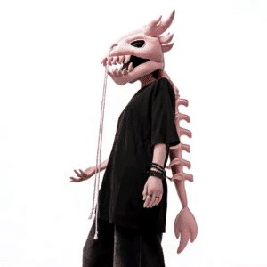 Cagoule Dinosaure Rose