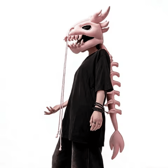 Cagoule Dinosaure Rose