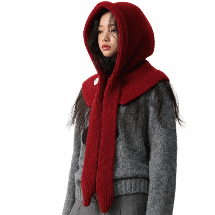 Cagoule Laine Rouge​